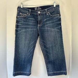 Kut from the Kloth Medium Blue Crop Jeans Contrast Stitching Size 10